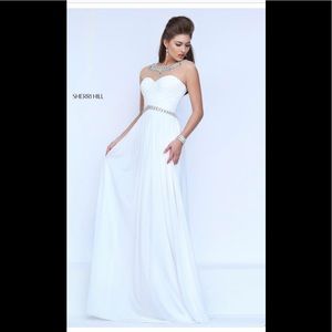 Sherri Hill white illusion dress size 2